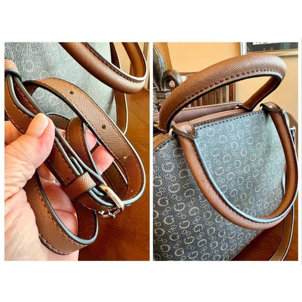 GUESS - Dome Crossbody/Satchel in Cafe Mocha Faux Leather/BONUS Matching Wallet - Picture 10 of 15